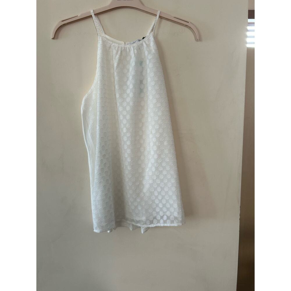 NWT 41 Hawthorn Textured Halter Boho Top Stitch Fix Size L Large White